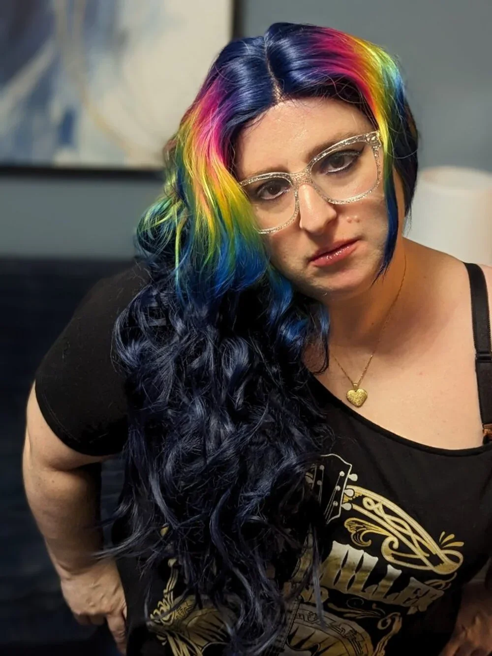 Rebel Gypsy Wig Rainbow to Dark Blue